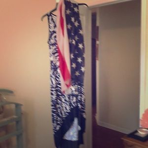 The dress is a Mikors the scarf is free /purchase.